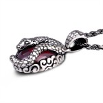 925 Silver Serpent Gemstone Pendant